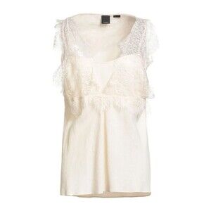 Designer Coquette Cami Fairy Boho Romantic Silk Blend Pinko Talesia Top ivory 40